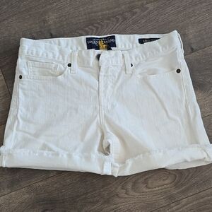 Lucky Brand White Jean Shorts with Cuffed Hem